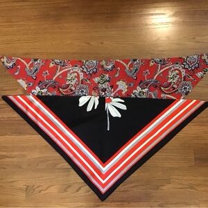 Vintage Pair of Triangle Head Neck Scarves.  Boho Festival Hippie